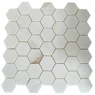 China Glorious White 2inch Hexagon Polished Mosaic 300x303x10mm for sale