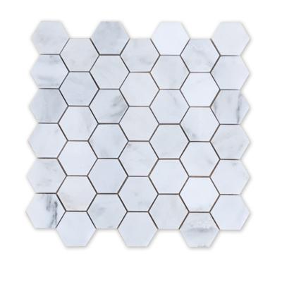 China Hot Selling Oriental Natural Marble Mosaic Decoration Material Hexagon White Asian Statuario 2