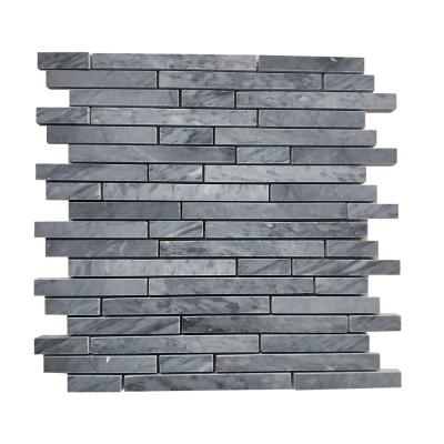 China Cheap Price Gray Strip Marble Mosaics Royal Parquet Tiles Bathroom Wall Slabs for sale