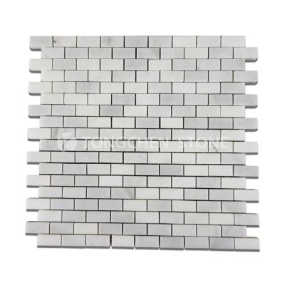 China Flooring Bathroom Marble Mosaic Slabs Mini Brick Oriental White Marble Mosaic for sale