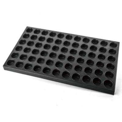 China Unsustainable Aluminum Stick Steel Roll Roll Baking Tray Pan 66pcs Mini Round Cake Molds Cupcake Mold for sale