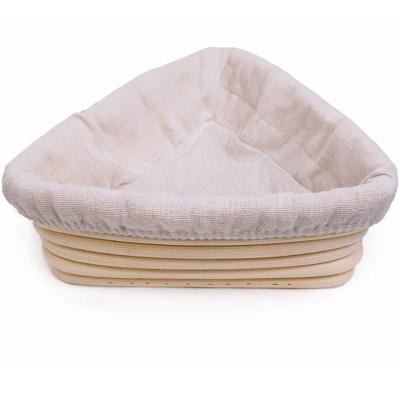 China Triangle Craftsman Bread Starter Kit Natural Wicker Proofing Basket Viable Liner for sale