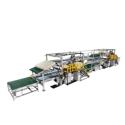 China Furniture chain/conveyor type double layer edge band making machine/mattress automatic production/automatic shaking control/servo motor for sale