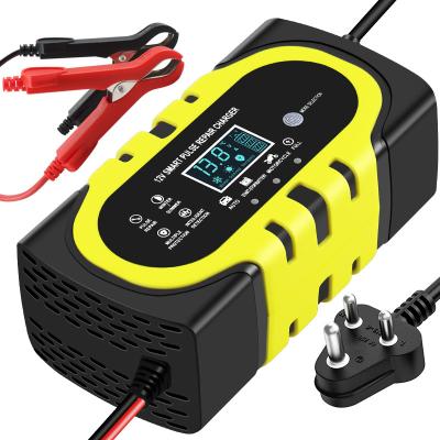 China PC Fireproof Material 12V 10A 15A 20A 30A Smart Battery Charger for Motorcycle Car Pulse Repair Lead-Acid Battery Smart Design for sale