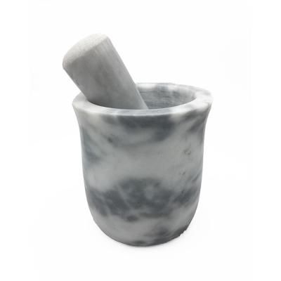 China Stocked Natural Stone Marble Mortar and Pestle Set for sale