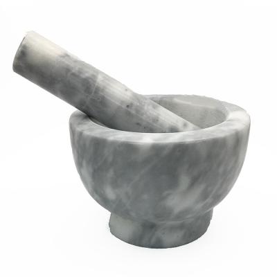 China Stored Marble Solid Stone Mortar and Pestle Garlic Consider Spice Herb Grinder Pill Crusher Herb Kitchen Tools for Breaking and Crush for sale