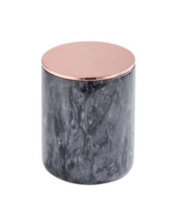 China Easy to clean black marble candle holder for sale