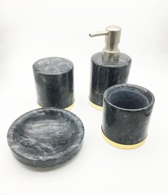 China Sustainable Marble Gray Set Of 4 Bathroom Sets for sale