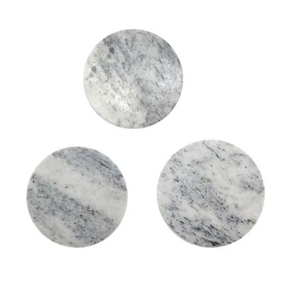 China Sustainable Custom Unique White Travertine Round Cup Marble Coasters For Drinks for sale