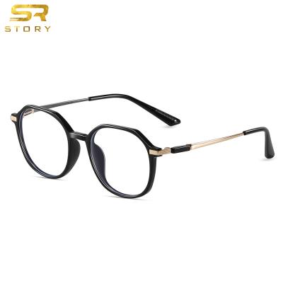 China SHJ2054 HISTORY Anti-blue Light Blocking Light Blocking Optical Glasses Glasses 2021 Vintage Square TR90 Eyeglasses Men Women for sale