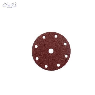 China P40-800 Long Lifespan 6 Inch 150 Mm 9 Holes Garnet Sandpaper Sanding Disc For Polishing for sale