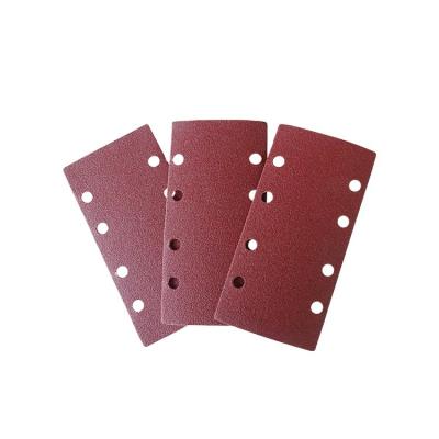 China Paint 93*185 Mm 8 Holes Hook And Loop Garnet Sandpaper Sheet For Metal / Wood for sale