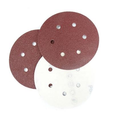 China Long service life factory direct sales 5inch 6holes P100 garnet sandpaper for orbital sander for sale