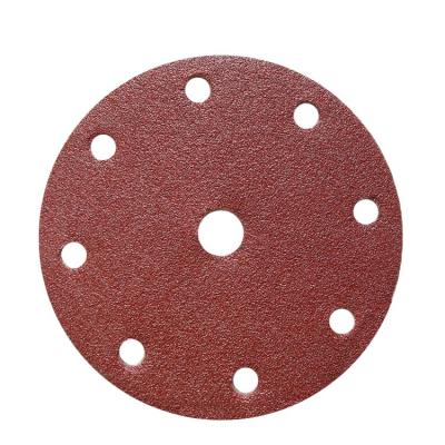 China Paint Aluminum Oxide 6 Inch 9 Holes Garnet Sandpaper For Metal / Wood for sale