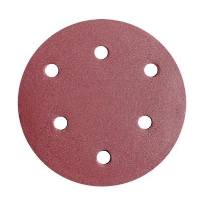 China Paint 6 Inch 6 Hole Garnet Sandpaper With Hook And Loop for sale