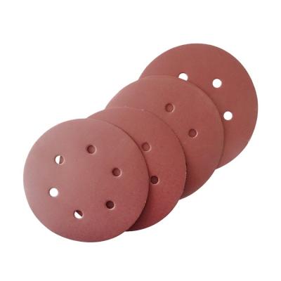 China Polish And Grinding Ready To Ship Product 6inch 6holes Hook And Loop Garnet Sandpaper Disc for sale