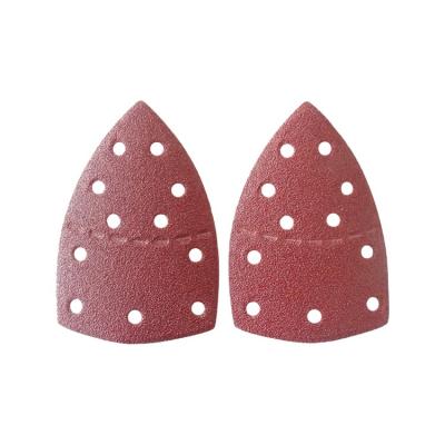 China Good quality 150*150*105 mm triangle hook and loop garnet polishing and grinding sanding paper with 11 holes for polishing for sale