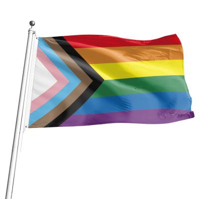 China Wholesale Custom Wholesale Health Care Institutes Sunshine Flying 3x5ft Large Polyester Lesbian LGBT Pride Flag Gay Rainbow for sale