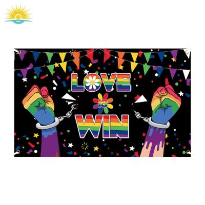 China Gay Pride Lesbian Peace New Design Rainbow Flag 3x5ft Health Care Institutes LGBT Flag 3x5ft Custom Size Polyester Flag For LGBT for sale