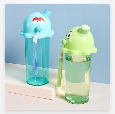 China Viable Kids Creative Animal Model Drinking Cup Large Capacity Include Straw Trending Plastic Crystal Water Bottle for sale