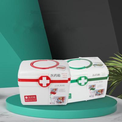 China Wholesale Viable Multi-layer Plastic Medicine Box Portable Household Medicine Rack With Compartment Storage Medicine Cabinet Box for sale