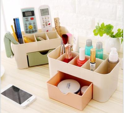 China Plastic Fancy Eco-Friendly Cosmetics Viable Desktop Stationery Makeup Office Supplies Storage Organizer Box for sale