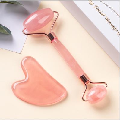 China Wrinkle Remover Face Slimming Jade Roller Facial Massage Rolling Face Tool Gua Sha Board For SPA For Massage Stones for sale