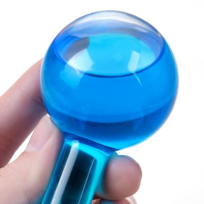 China Crystal Cool Roller Cold Skin Massage Blood Vessels Removal New Factory Blue Facial Globe Massager Ice Cream Ball for Face Neck Eyes for sale