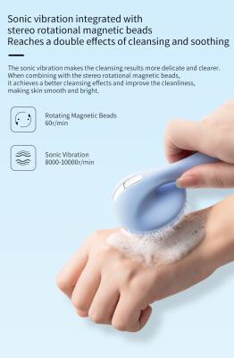 China Acne Treatment Face Sweep Waterproof Rotating Magnetic Beads and Rechargeable Portable Facial Cleansing and Massage Brush for sale