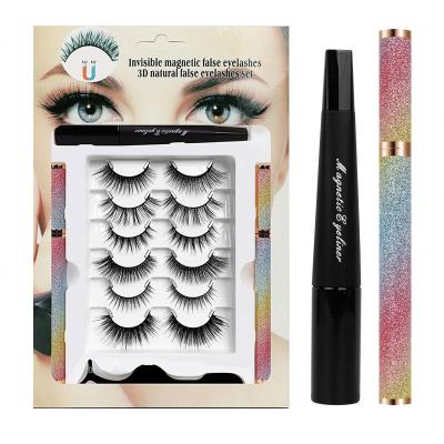 China Glueless Clean High Quality Natural Invisible Eyelashes Hand Made Magnetic Strip Products Brand New for sale