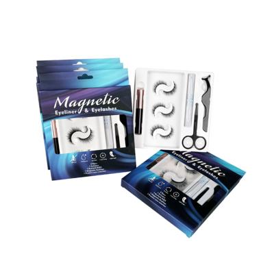 China Good Quality Natural Fluffy Set Natural Hot Selling Magnetic Eyelashes With Eyeliner Set for sale