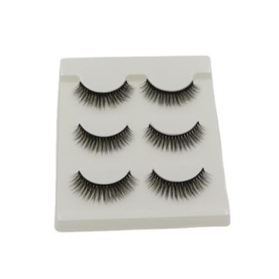 China China Manufacture Natural Professional Fashion Three Pair Black False Eyelashes 3d Eyelashes for sale