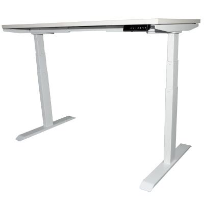 China Office Furniture Height Adjustable Electric Work Desk Table View Modern Steel Frame + Melamine Metal Iron Top Contemporary for sale