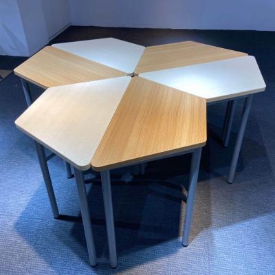 China Modern Colorful Frame School Furniture Classroom Desk For Group School Study Desk Table For Sale Colorful Competitive Desk Steel for sale