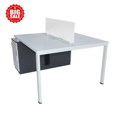 China Selling And Convenient Expandable Modern Metal Single Large Desk Installation Steel Compartment 2 Person Workstation Steel Desk With Cabinet Office Furniture for sale