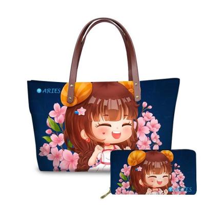 China TD's New Lightweight Neoprene Tote Cartoon Constellation Printed Purses Style And New Design Handbags Handbags For Women for sale