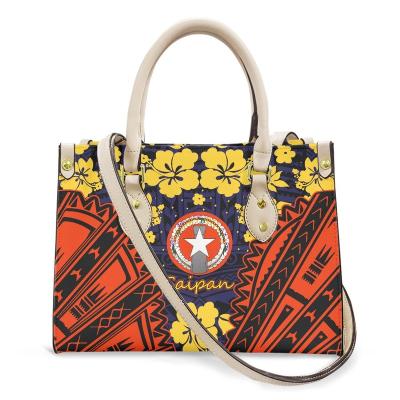 China High Quality TD Replica Handbag Luxury Polynesian Traditional Tribal Pattern Hawaiian Copy Logo Tote Bag Shoulder Strap Custom Made For Bag for sale