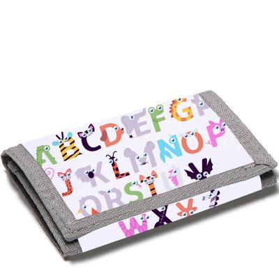 China Waterproof Fashion TD Can Coin Customized Letter Animal Trifold Canvas Outdoor Cartoon Clip Wallet Handsome With Zipper For Kids for sale