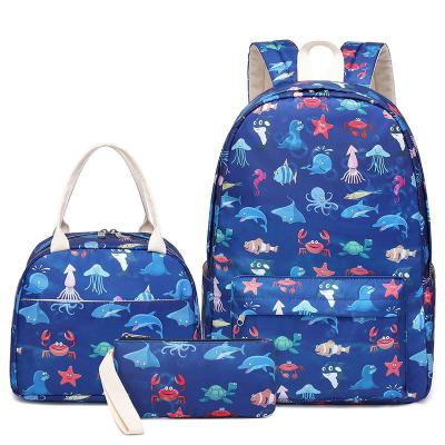 China Waterproof TD Backpack Teens 3 Pieces Set Children Boys Girls School Satchel Backpack and Lunchbox and Pencil Pouch Handbags for sale