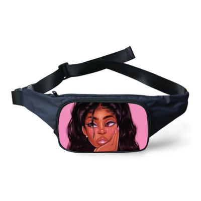 China Water Proof TD Women Black Girls Magic African Waist Packs Ladies Waist Bags With Zipper Females Belt Bag Money Bag for sale