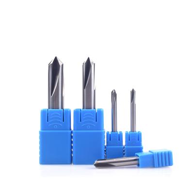 China Tungsten Steel HRC55 Chamfer End Mill 2 Flute Spot Drill Bits Standard Size for sale