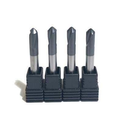 China Solid Carbide 60 90 CNC Coated Chamfer 120 Degree Endmill Spotting Drill For Steel for sale