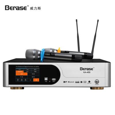 China Blu-tooth/usb/Mp3/live power amplifier+effect+wireless microphone+VOD 4 in 1 system for sale