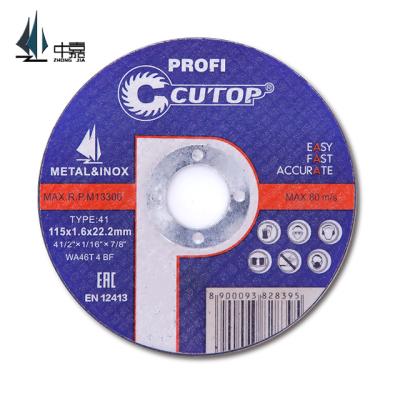 China Long Life 4 .5 Inch 1.6mm Abrasive Cutting Wheel for Metal and Stainless with Good Service for sale