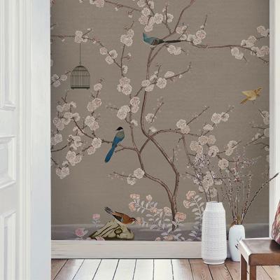 China Custom Hand Painted Living Room Bedroom Wallpaper Minimalist 3D Home Decoration Wallpaper Abstract Art Mural for sale