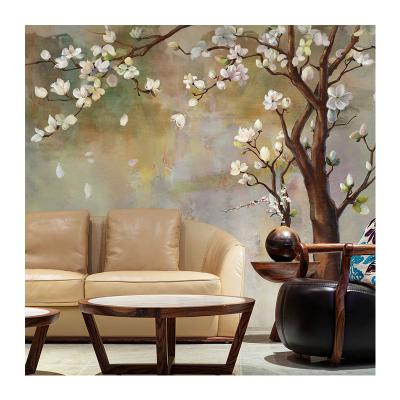 China Modern hand-painted modern art wallpaper living room Chinese traditional painting study placing ink mural wallpaper for sale