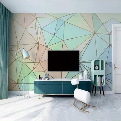 China Moistureproof 3D Waterproof Wallpaper Modern Minimalist Geometric Lines Pattern Wall Interior Decor For Living Room Bedroom for sale