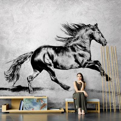 China Moistureprooof 3D Hand Painted Horse Waterproof Wallpaper TV Background Wall Paper Home Decor For Living Room Bedroom for sale