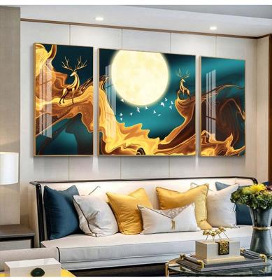 China Custom light luxury elegant environmental materials decoration oil painting TV sofa background wall frame painting for sale