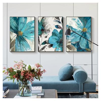 China Environmental materials flower oil painting living room sofa background wall paintings hand painted modern art for sale